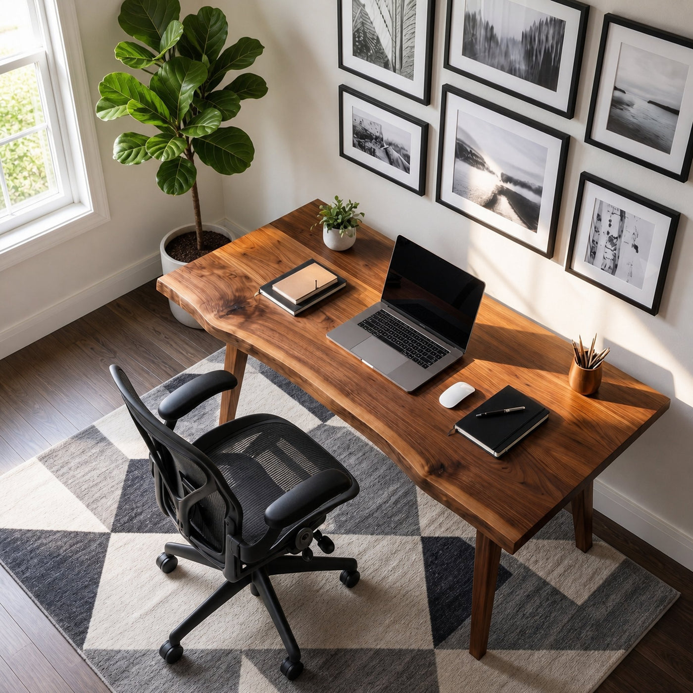 Rustic Solid Wood Desk For Home Office And Study Room - product view 2