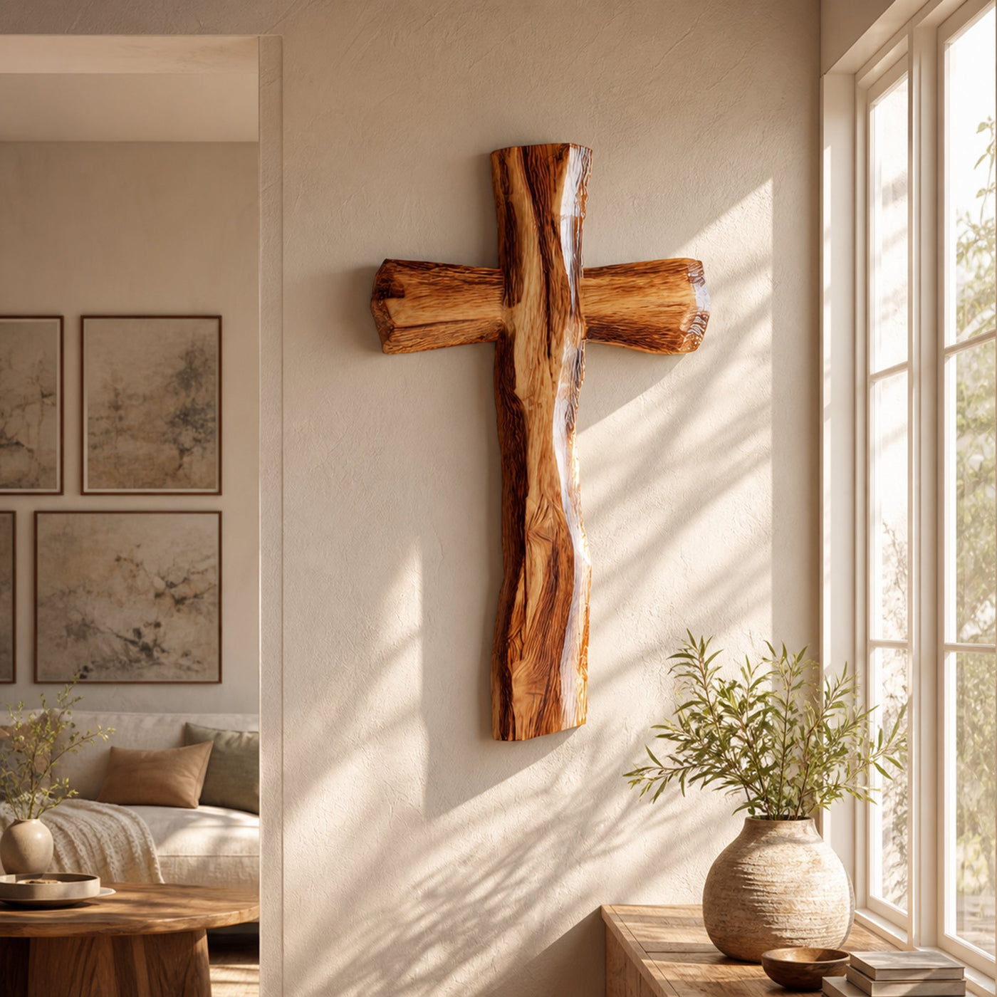 Rustic Spiritual Wall Cross Bedroom And Reading Room