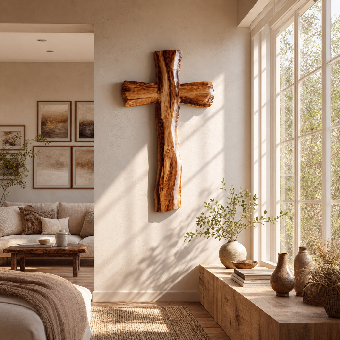 Rustic Spiritual Wall Cross Bedroom And Reading Room - product view 2