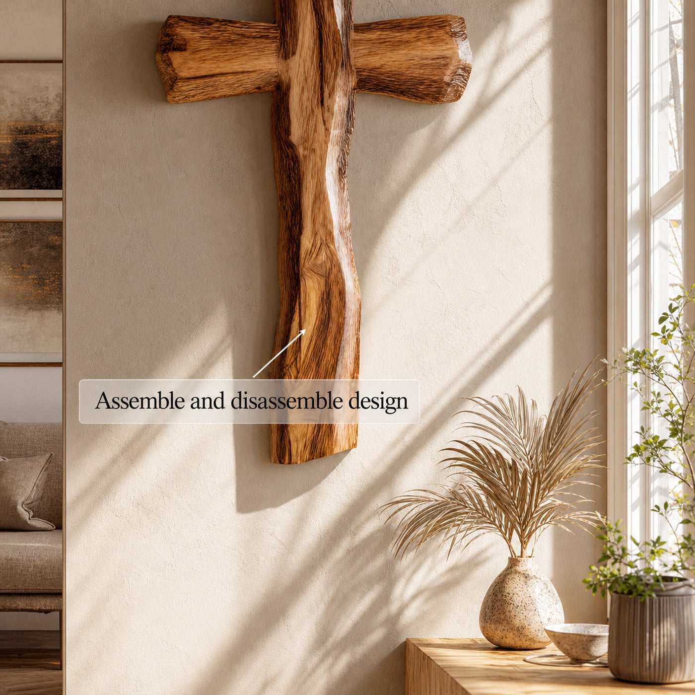 Rustic Spiritual Wall Cross Bedroom And Reading Room - product view 4