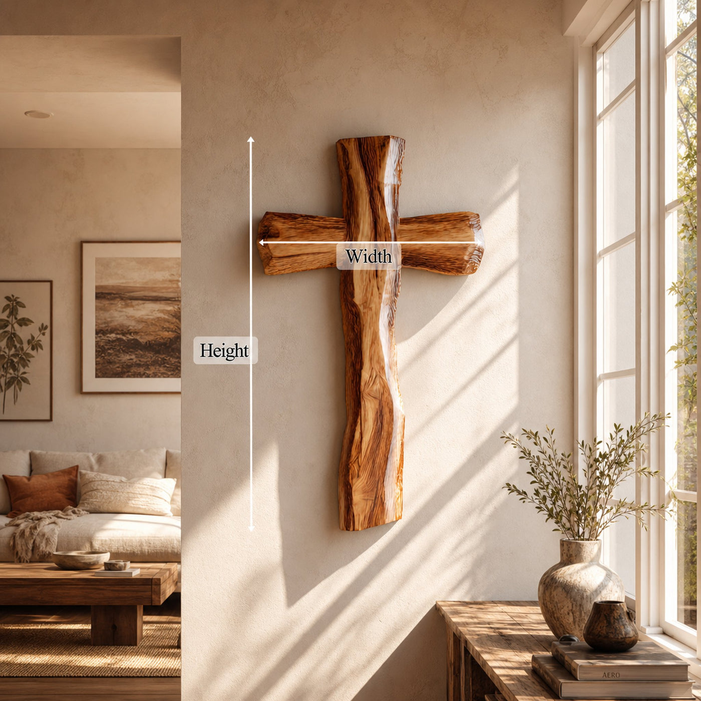 Rustic Spiritual Wall Cross Bedroom And Reading Room - product view 5