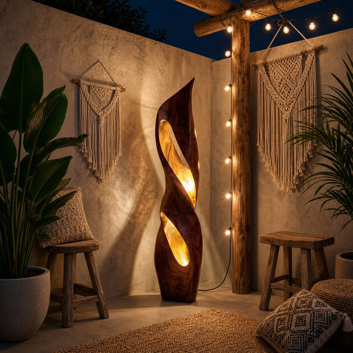 Rustic Table Lamp Living Room Bedroom Cozy Reading Corner Space - product view 7