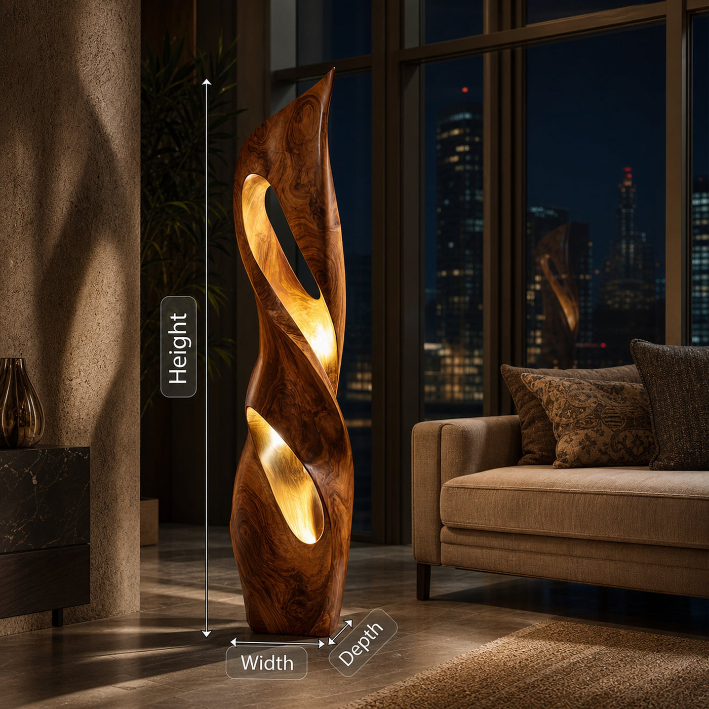 Rustic Table Lamp Living Room Bedroom Cozy Reading Corner Space - product view 8