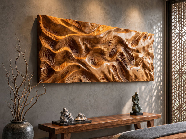 Tidemark Rim Carved Horizontal Wall Art