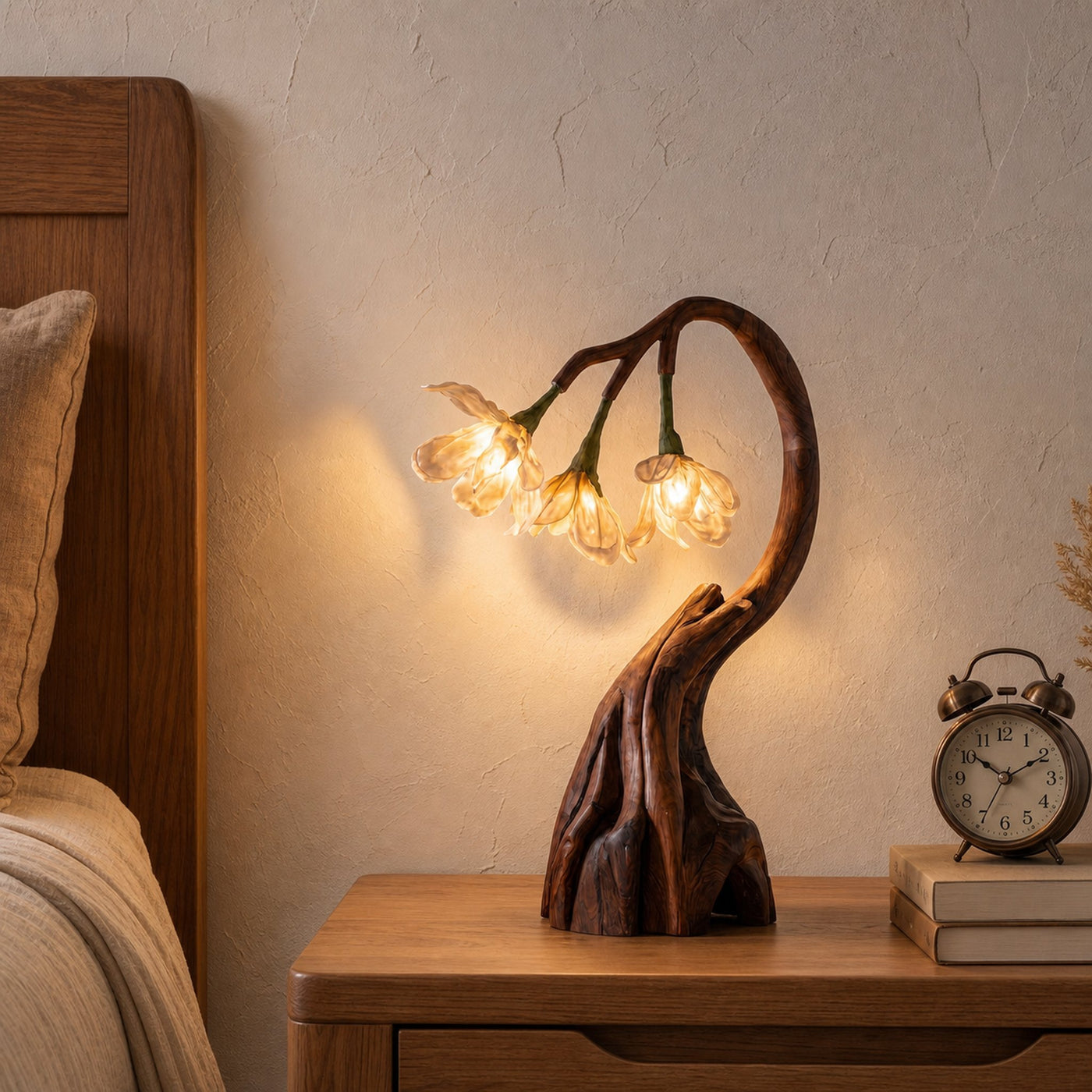 Rustic Tree Branch Table Lamp With Sculptural Wood Base For Living Room And Bedroom - product view 7