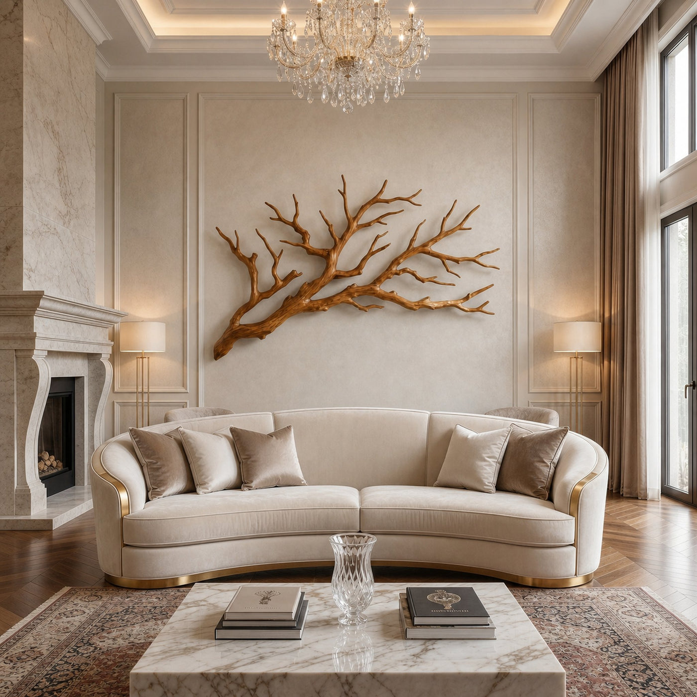 Rustic Tree Branch Wooden Wall Decor For Bedroom Headboard Wall Art - product view 4