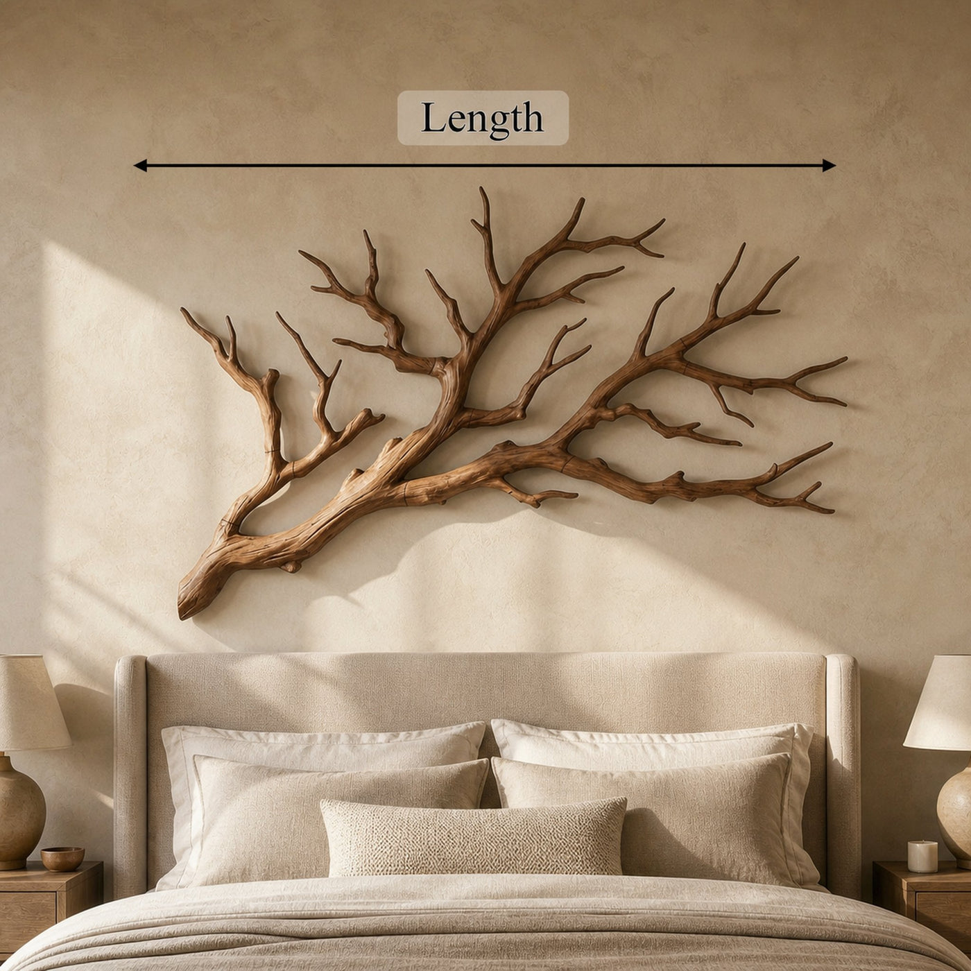 Rustic Tree Branch Wooden Wall Decor For Bedroom Headboard Wall Art - product view 6