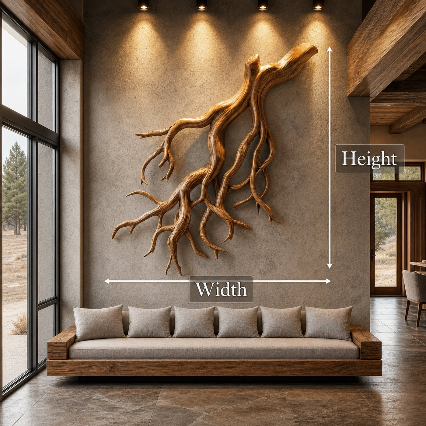 Rustic Tree Root Wall Art Living Room And Lounge - product view 7