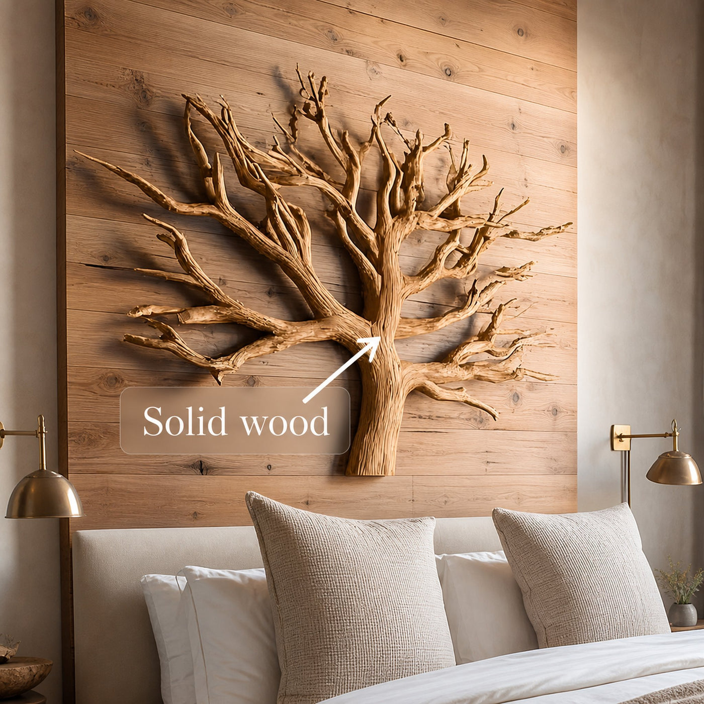 Rustic Tree Wall Art For Bedroom And Headboard Area - product view 3