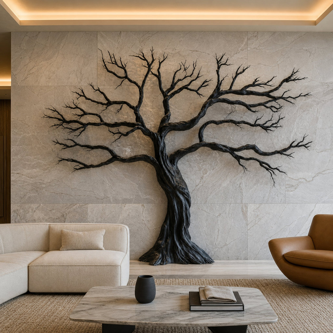 Rustic Tree Wall Art For Living Room And Interior Wall