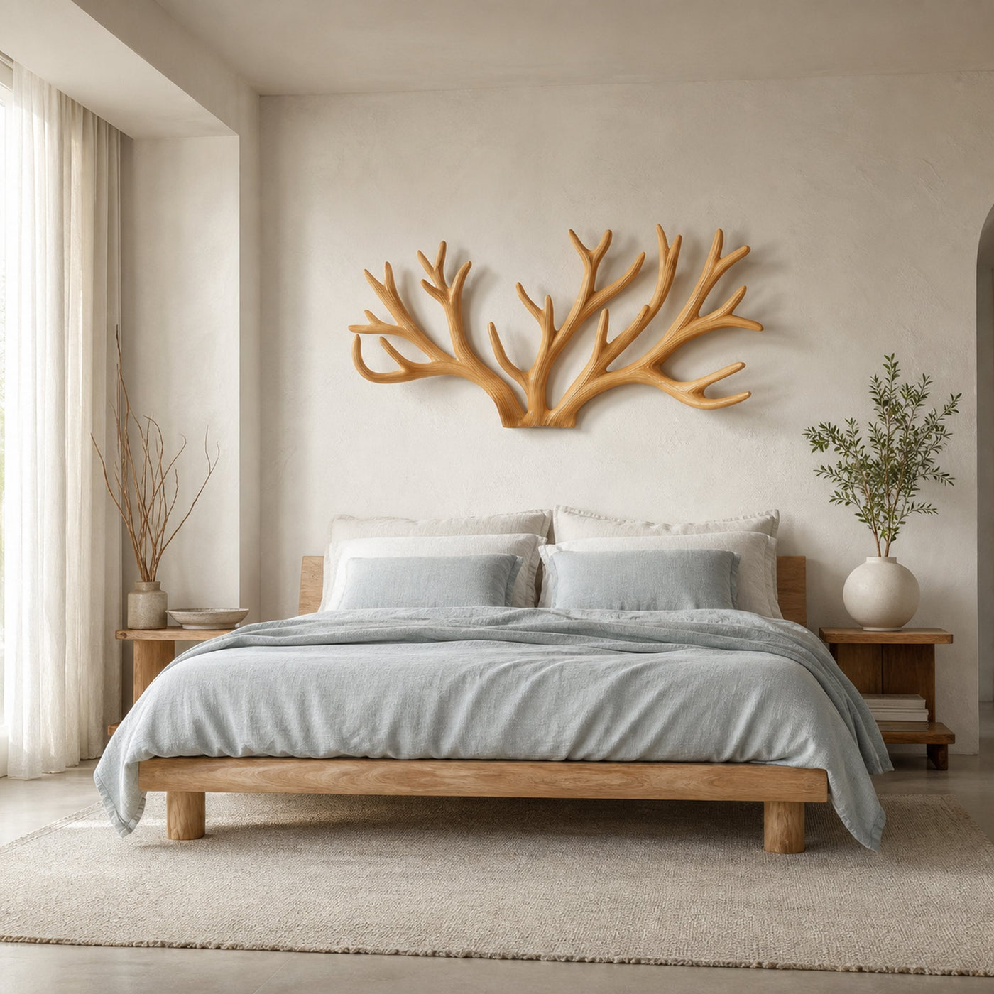 Rustic Tree Wall Panel For Bedroom And Headboard Space - product view 2