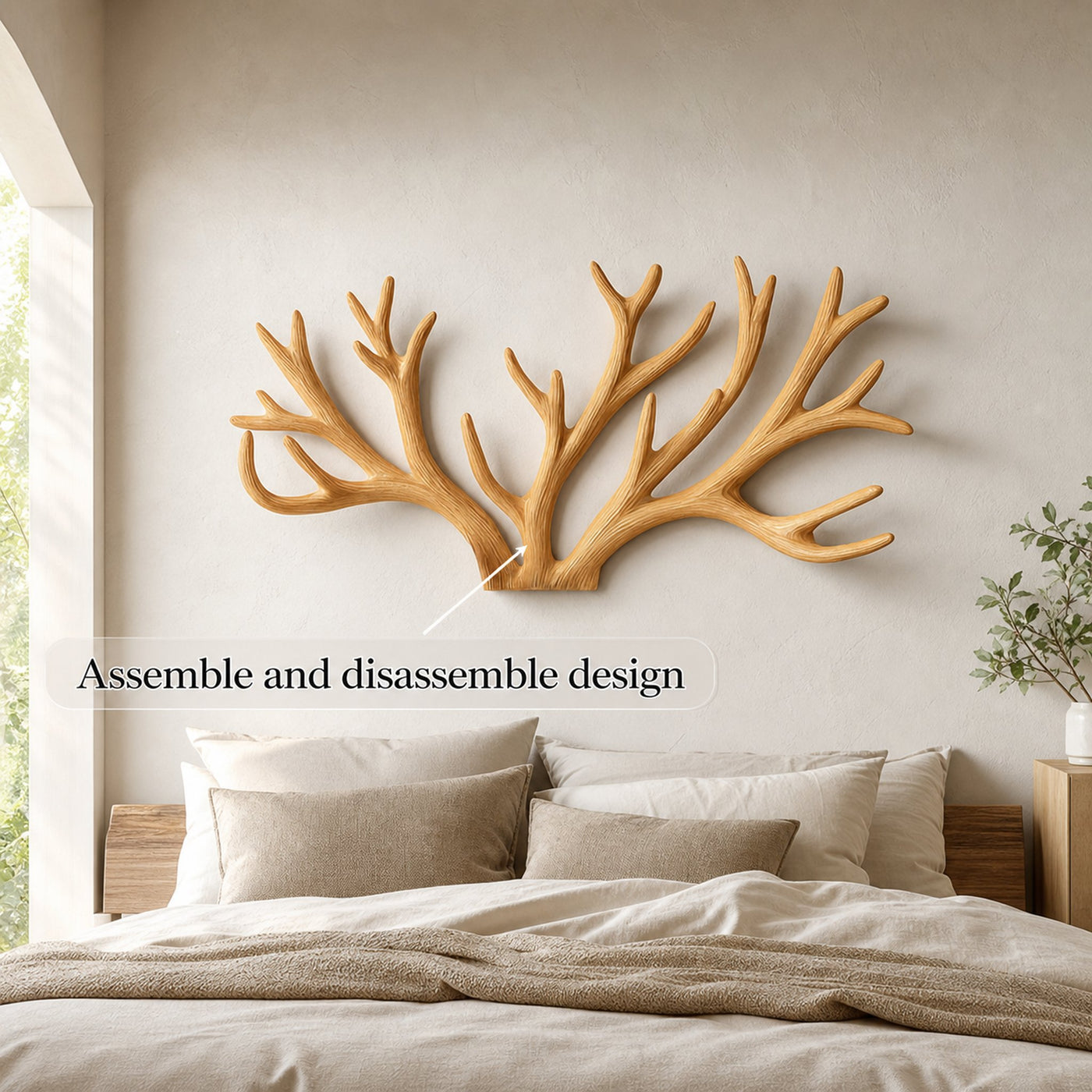 Rustic Tree Wall Panel For Bedroom And Headboard Space - product view 4