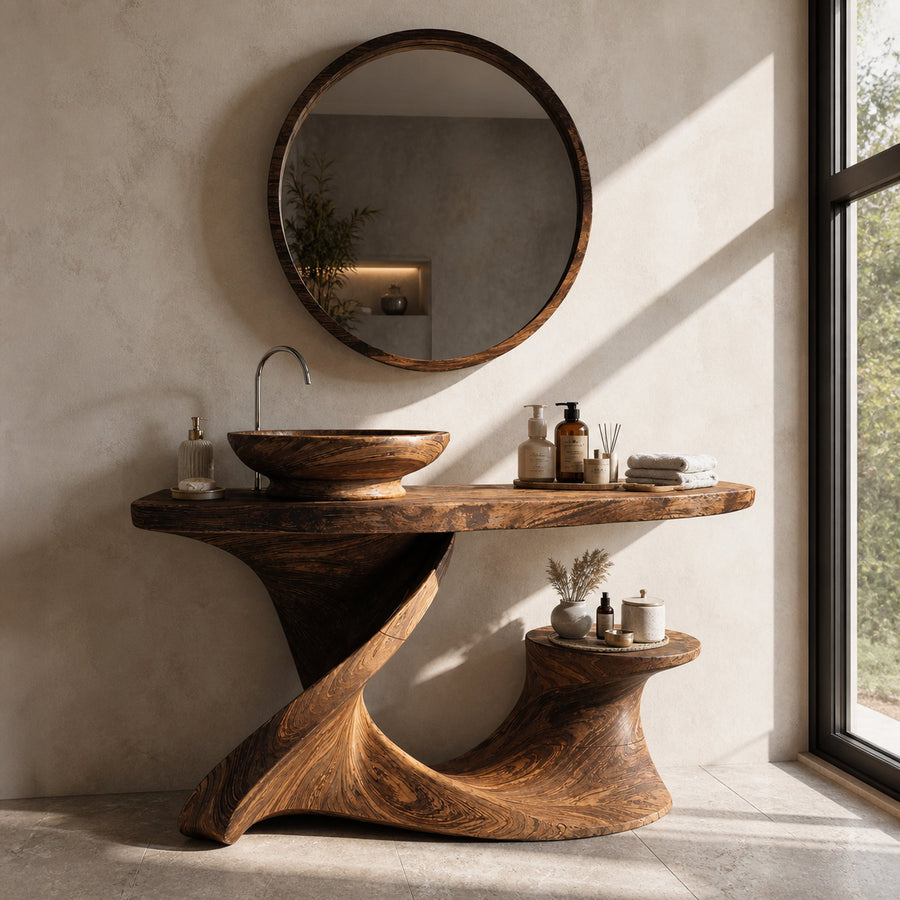 Rustic Vanity For Cozy Bathroom Interior Design