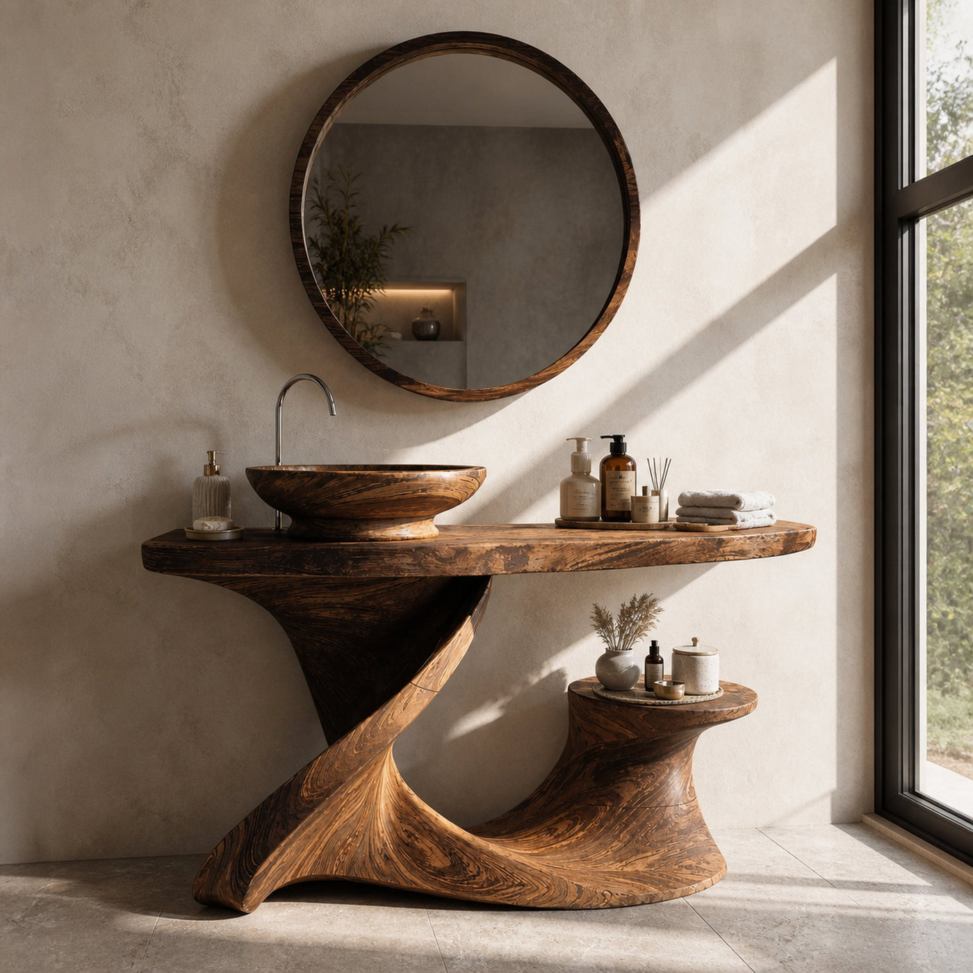 Rustic Vanity For Cozy Bathroom Interior Design