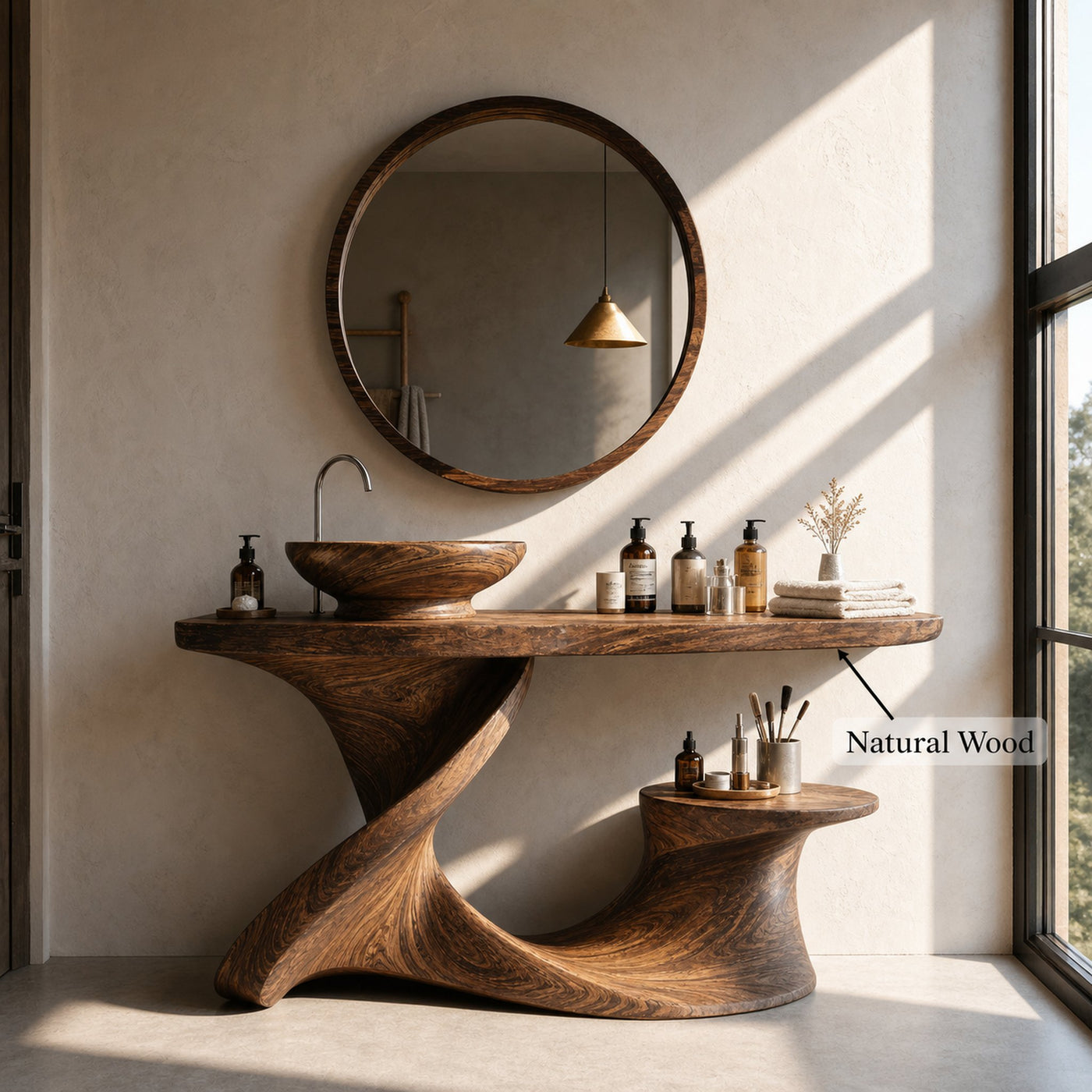 Rustic Vanity For Cozy Bathroom Interior Design - product view 5
