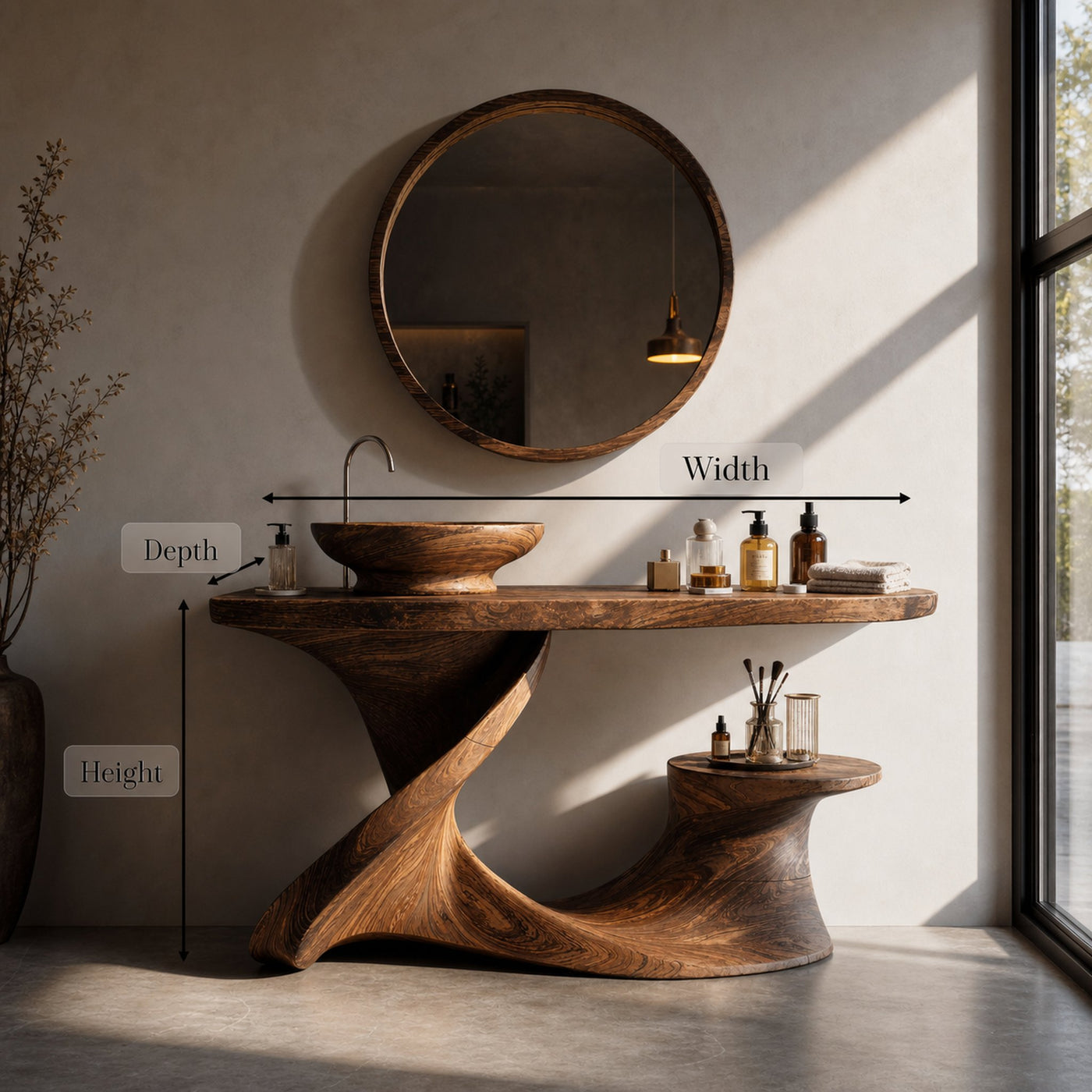 Rustic Vanity For Cozy Bathroom Interior Design - product view 6