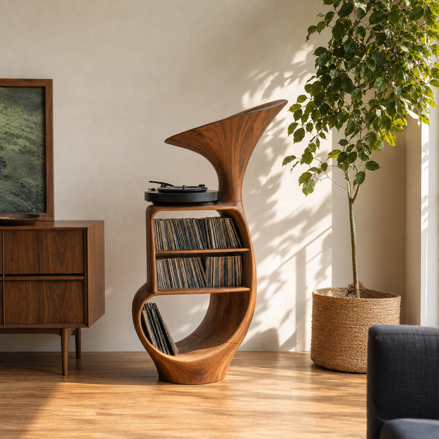 Rustic Vinyl Record Cabinet For Furniture Decor - product view 2