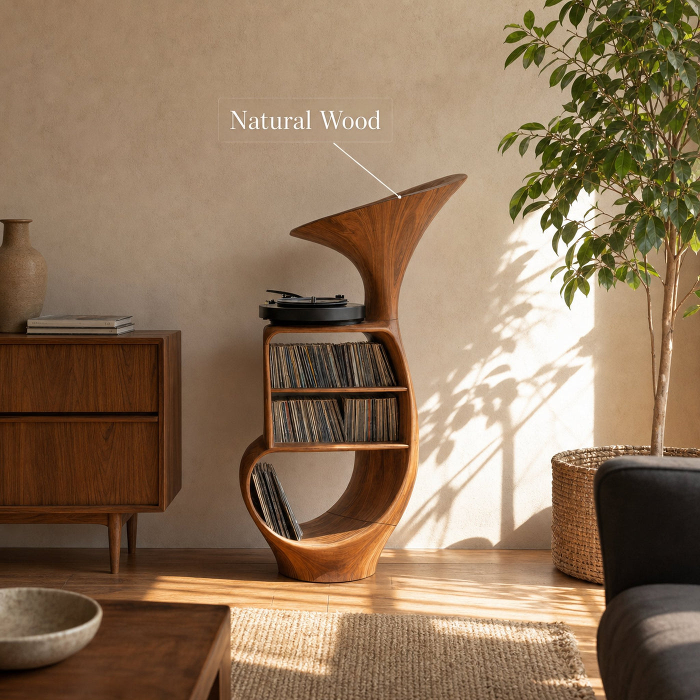 Rustic Vinyl Record Cabinet For Furniture Decor - product view 5
