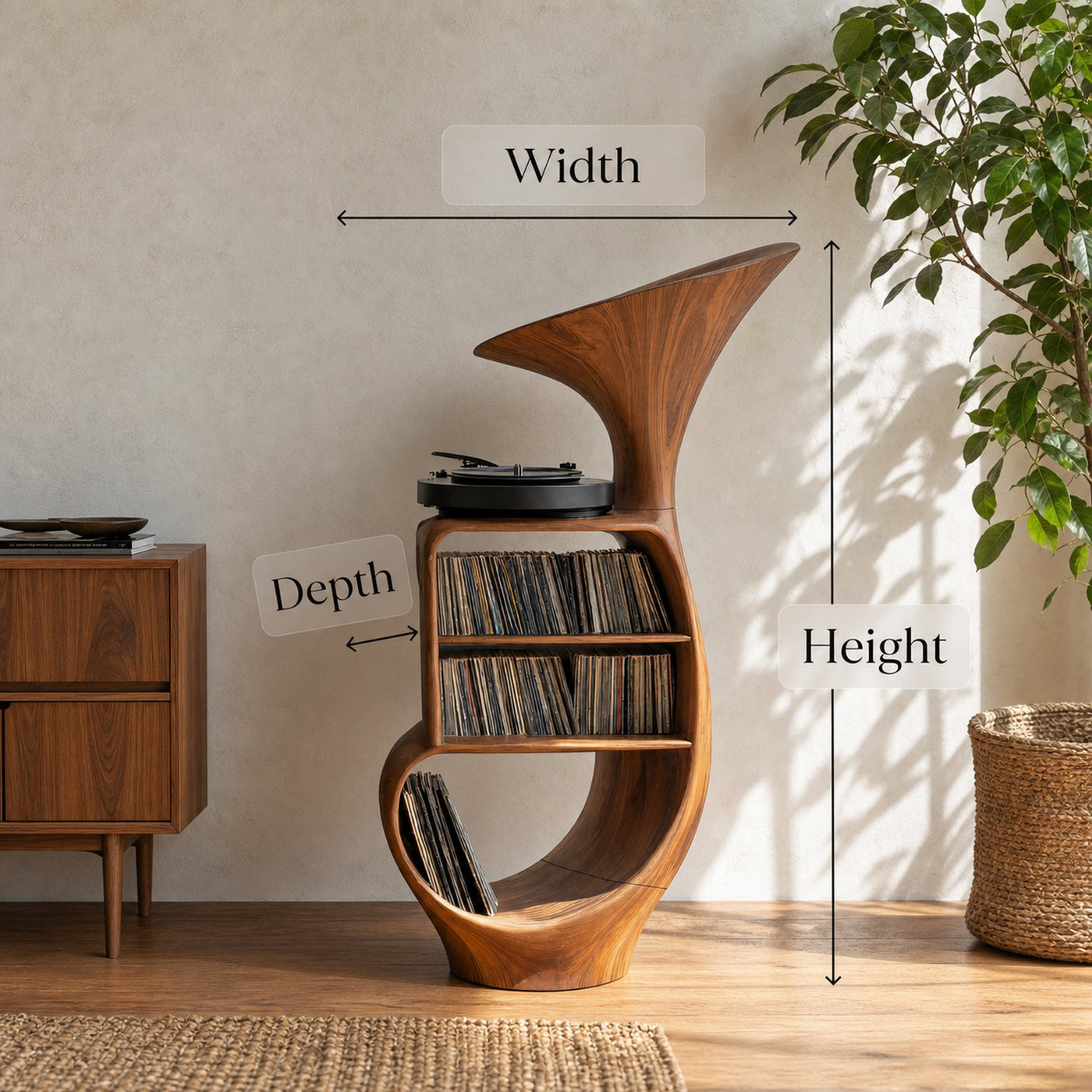 Rustic Vinyl Record Cabinet For Furniture Decor - product view 6