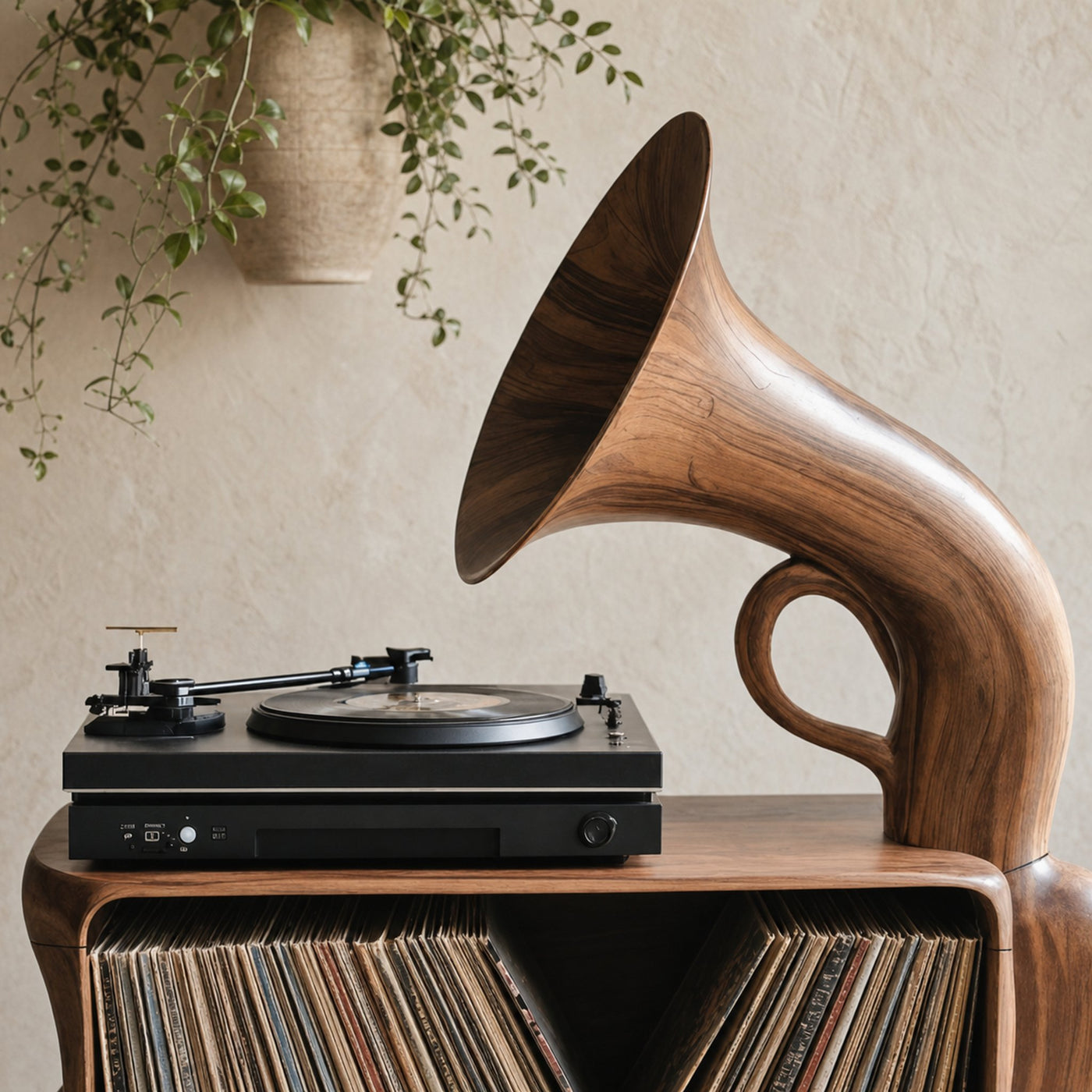 Rustic Vinyl Record Storage For Bedroom Furniture - product view 3