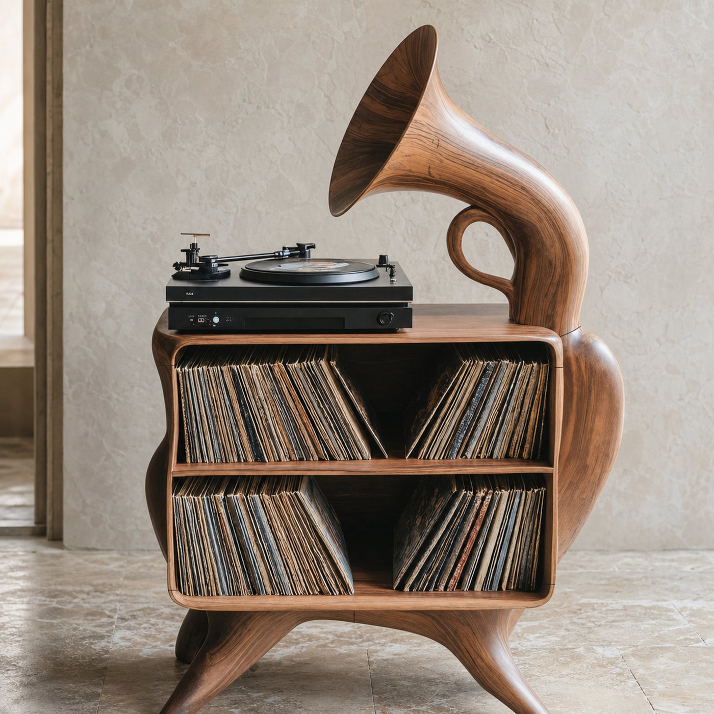 Rustic Vinyl Record Storage For Bedroom Furniture - product view 4