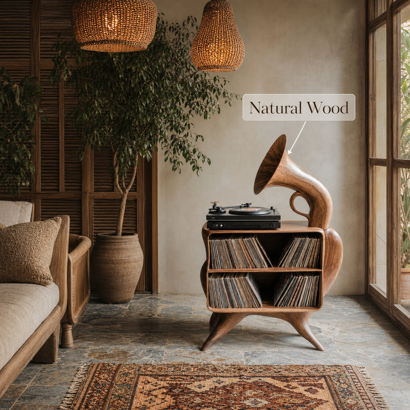 Rustic Vinyl Record Storage For Bedroom Furniture - product view 5