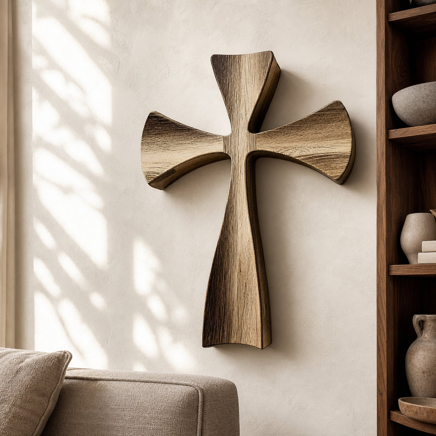 Rustic Wall Cross Living Room And Prayer Room