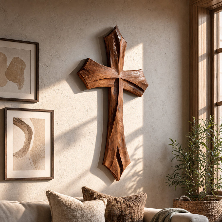 Rustic Wall Cross Reading Room Or Prayer Room