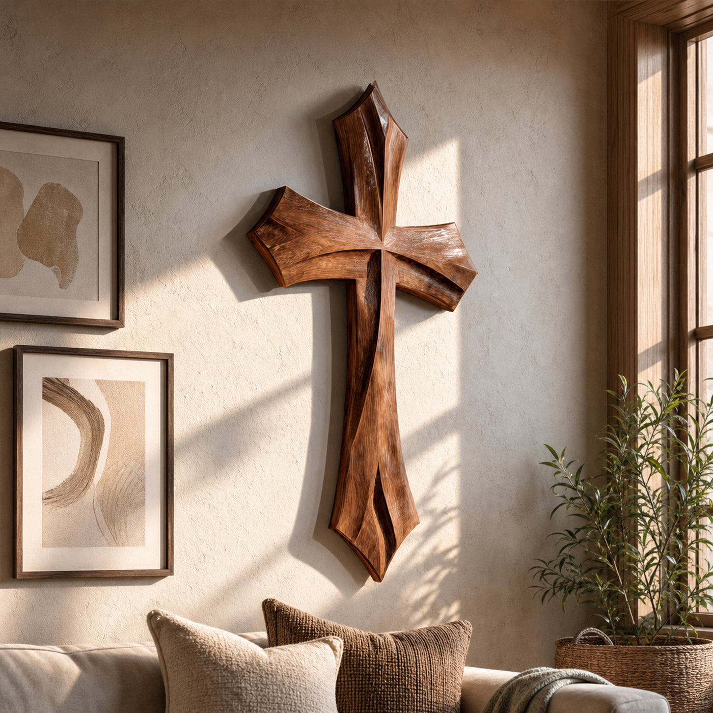 Rustic Wall Cross Reading Room Or Prayer Room