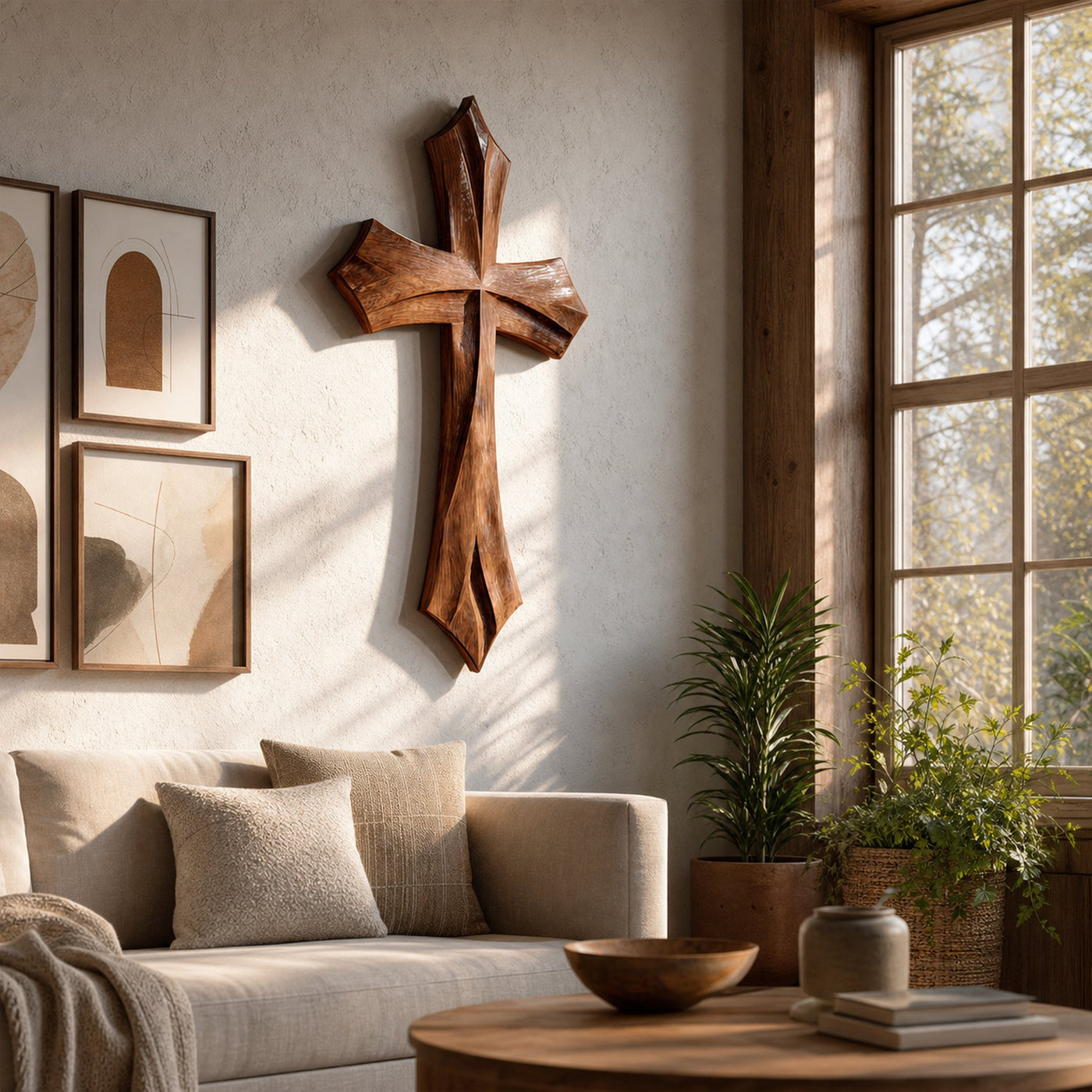 Rustic Wall Cross Reading Room Or Prayer Room - product view 2