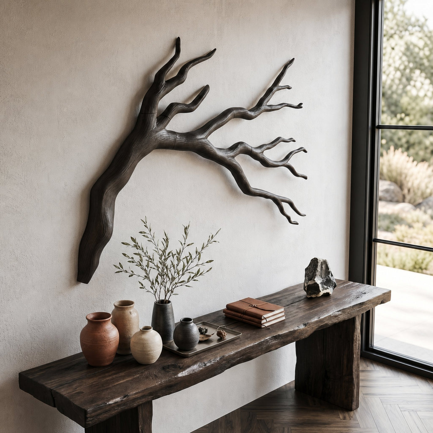 Rustic Wall Decor Natural Branch Sculpture For Living Room - product view 3