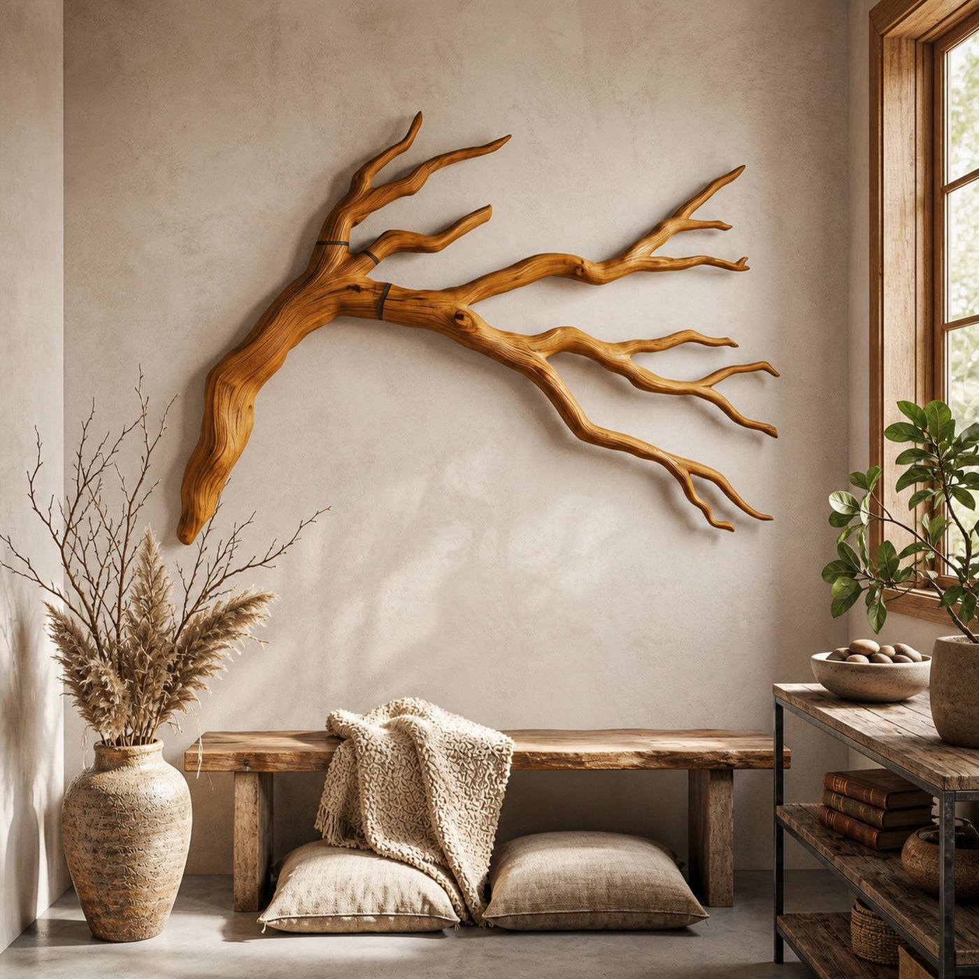 Rustic Wall Decor Natural Branch Sculpture For Living Room - product view 6