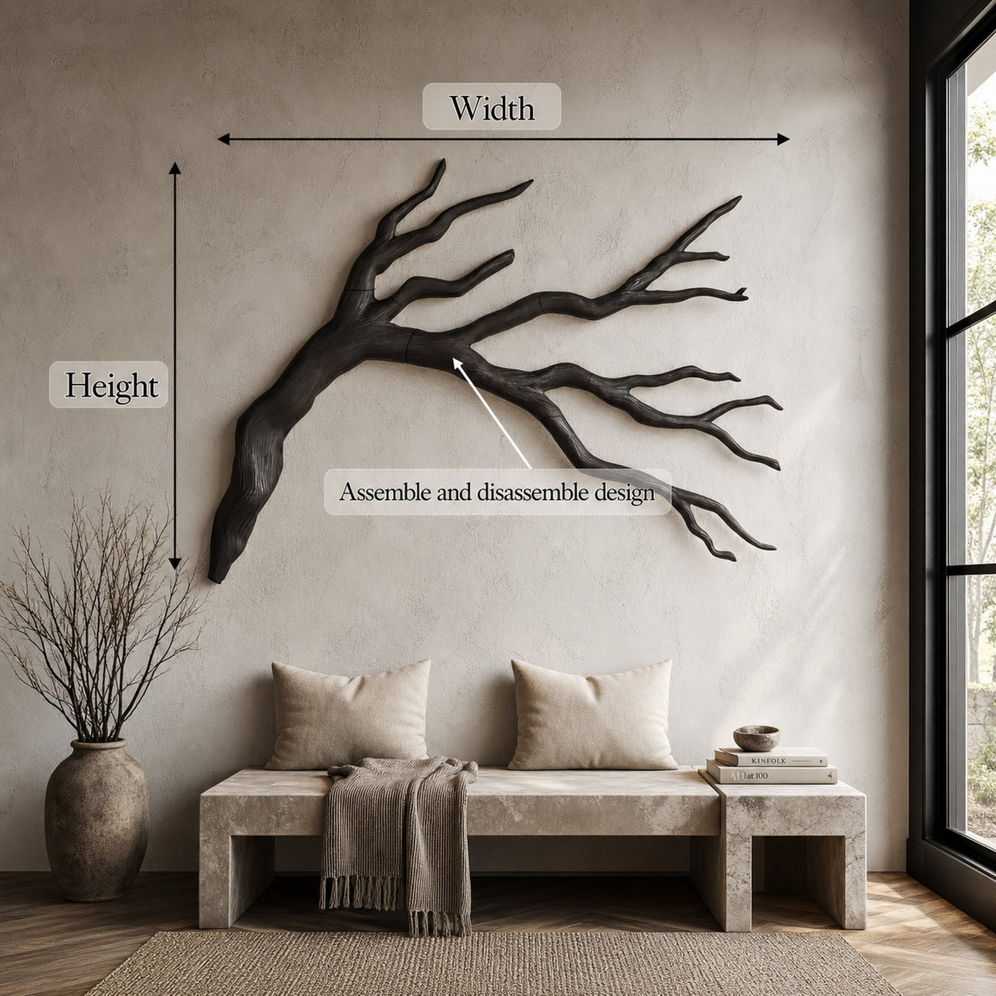 Rustic Wall Decor Natural Branch Sculpture For Living Room - product view 8