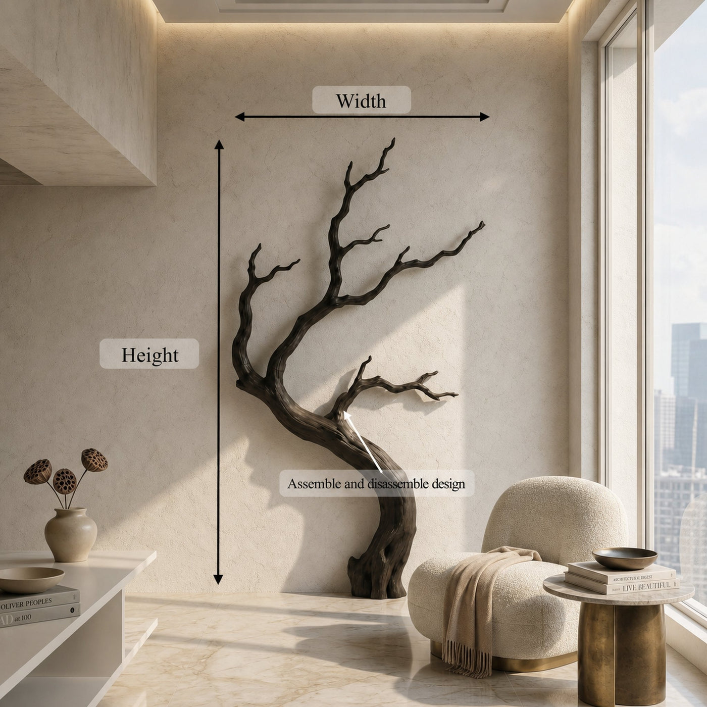 Rustic Wall Decor Tree Branch Design For Living Room - product view 8
