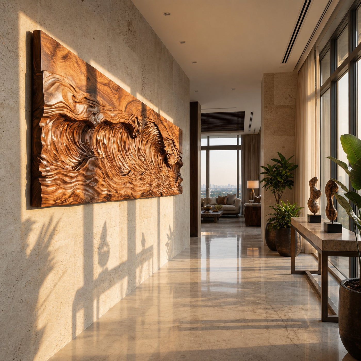 Rustic Wood Relief Wall Decor Living Room And Bedroom - product view 3