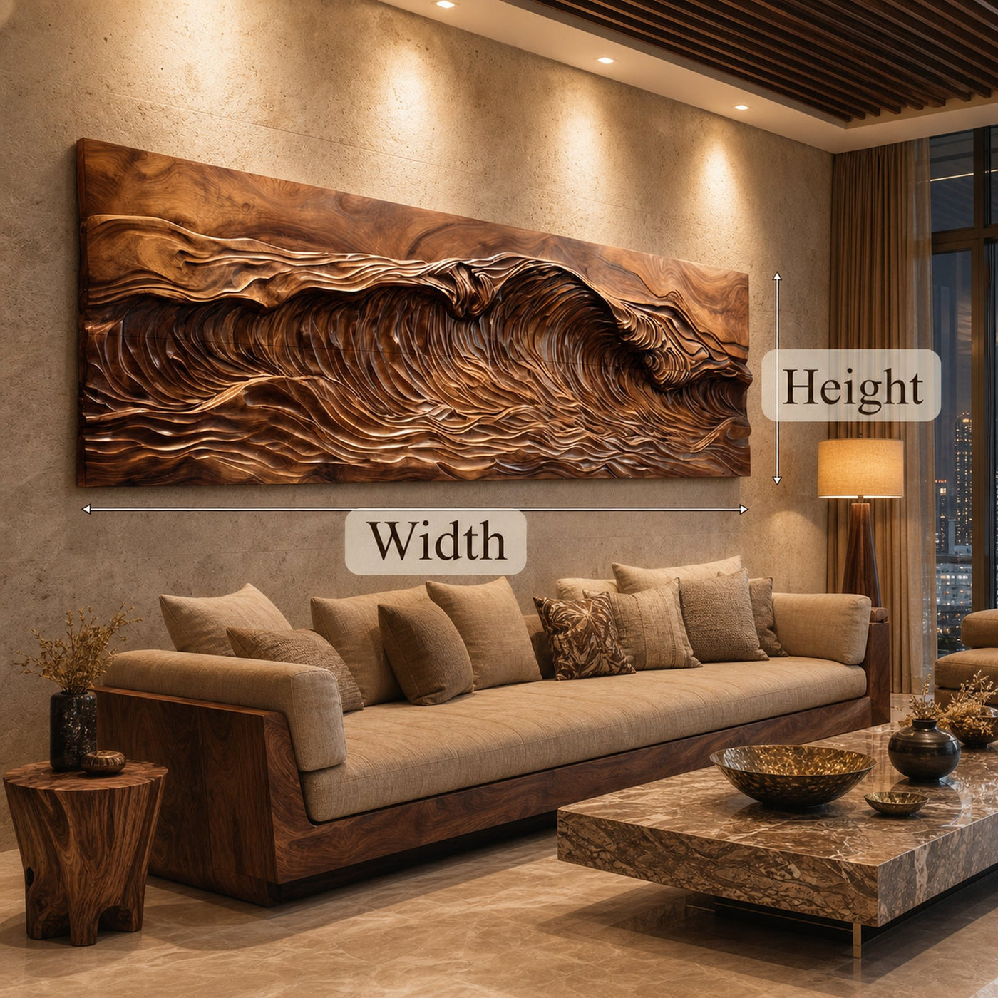 Rustic Wood Relief Wall Decor Living Room And Bedroom - product view 6
