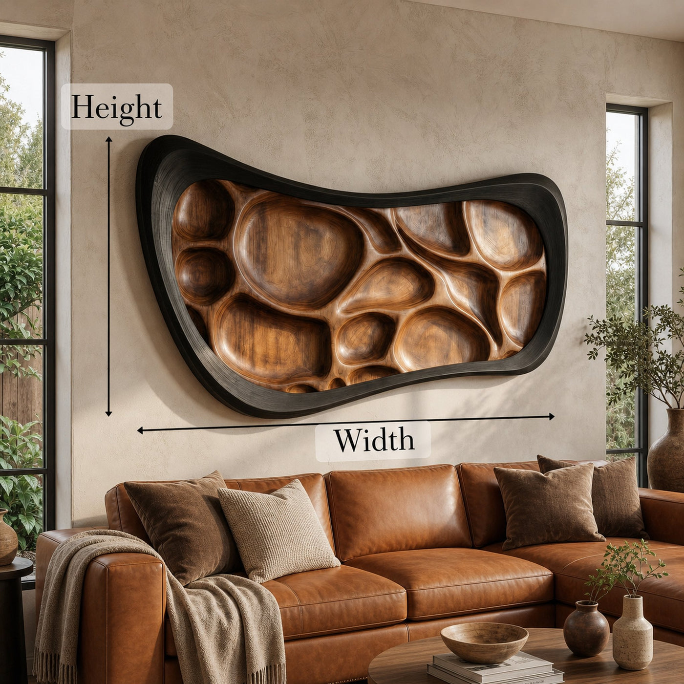 Rustic Wood Sculpture Wall Panel Living Room And Lounge - product view 6