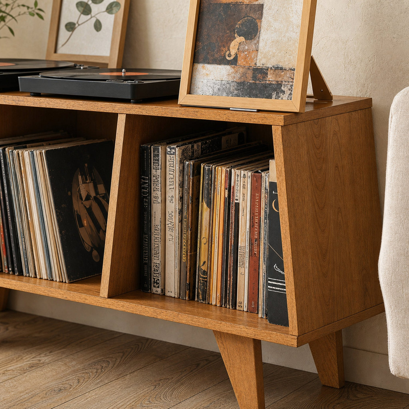 Rustic Wooden Record Player Table For Living Room Furniture - product view 4