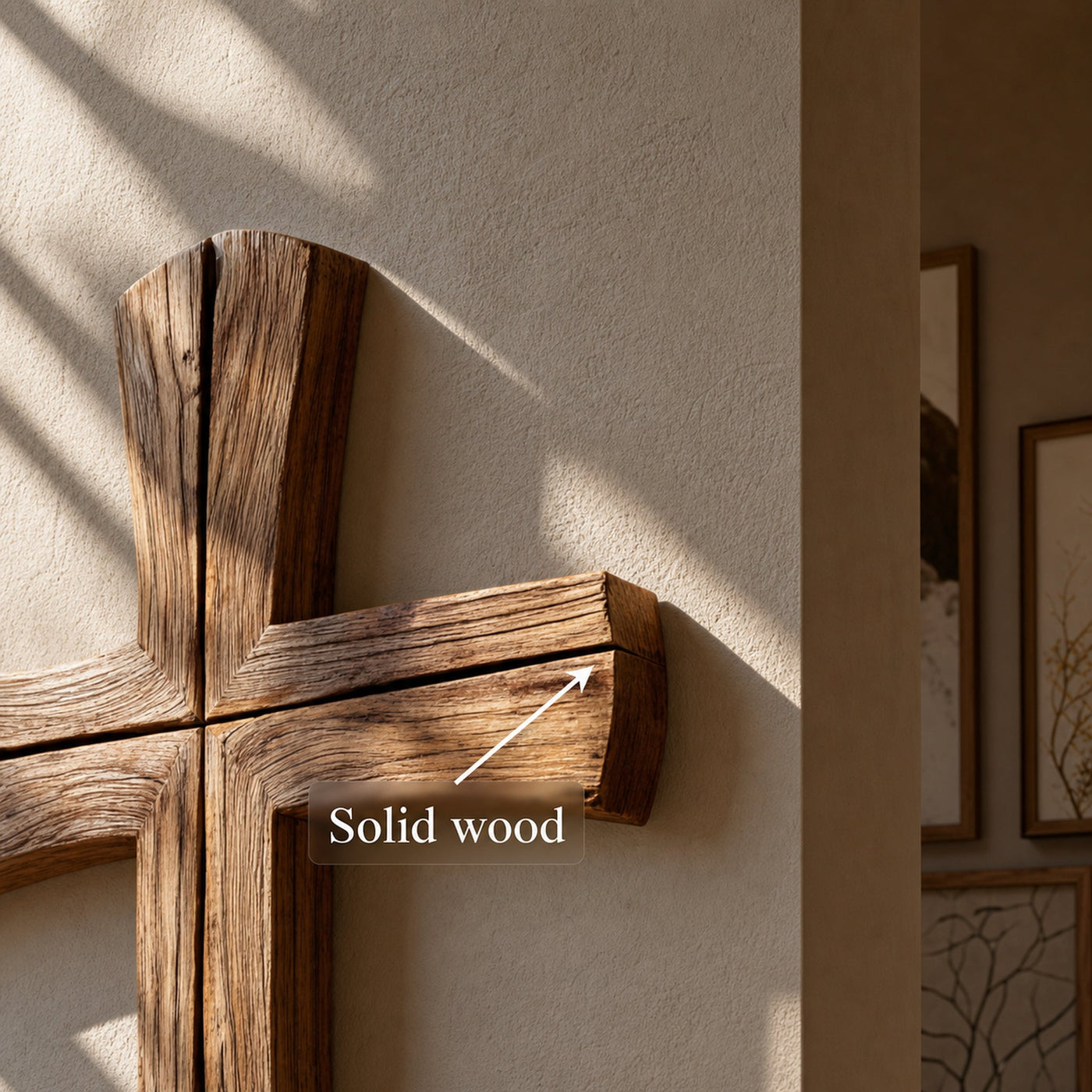 Rustic Wooden Wall Cross Living Room And Study Room - product view 3