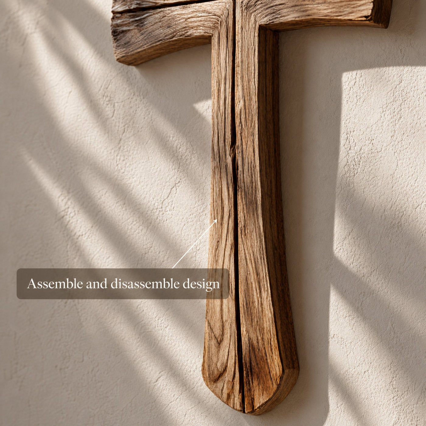 Rustic Wooden Wall Cross Living Room And Study Room - product view 4