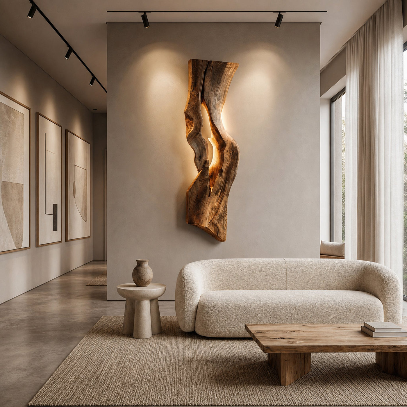 Rustic Wooden Wall Lamp For Bedroom Accent - product view 2