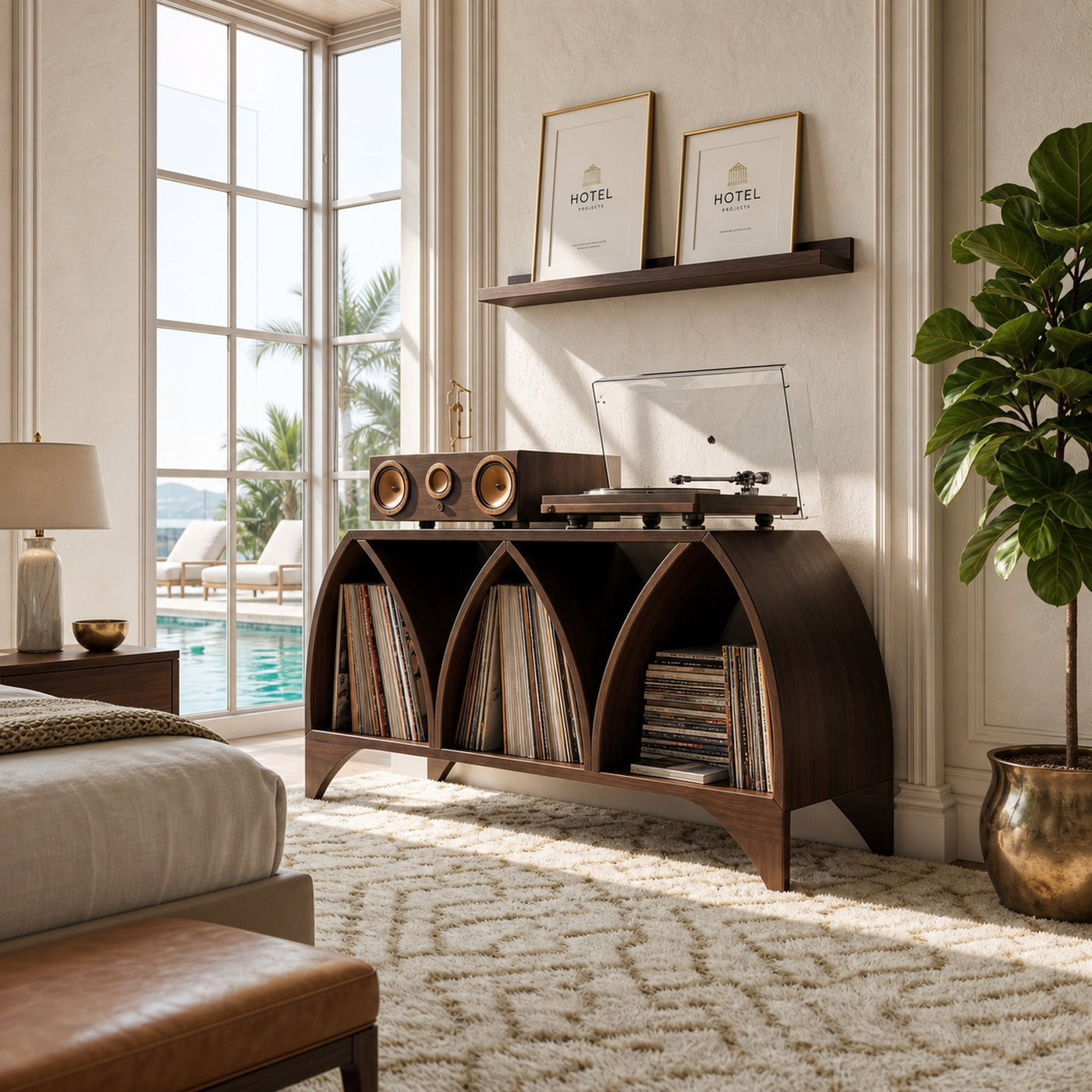 Scandinavian Arch Vinyl Storage Cabinet Guest Suite - product view 7