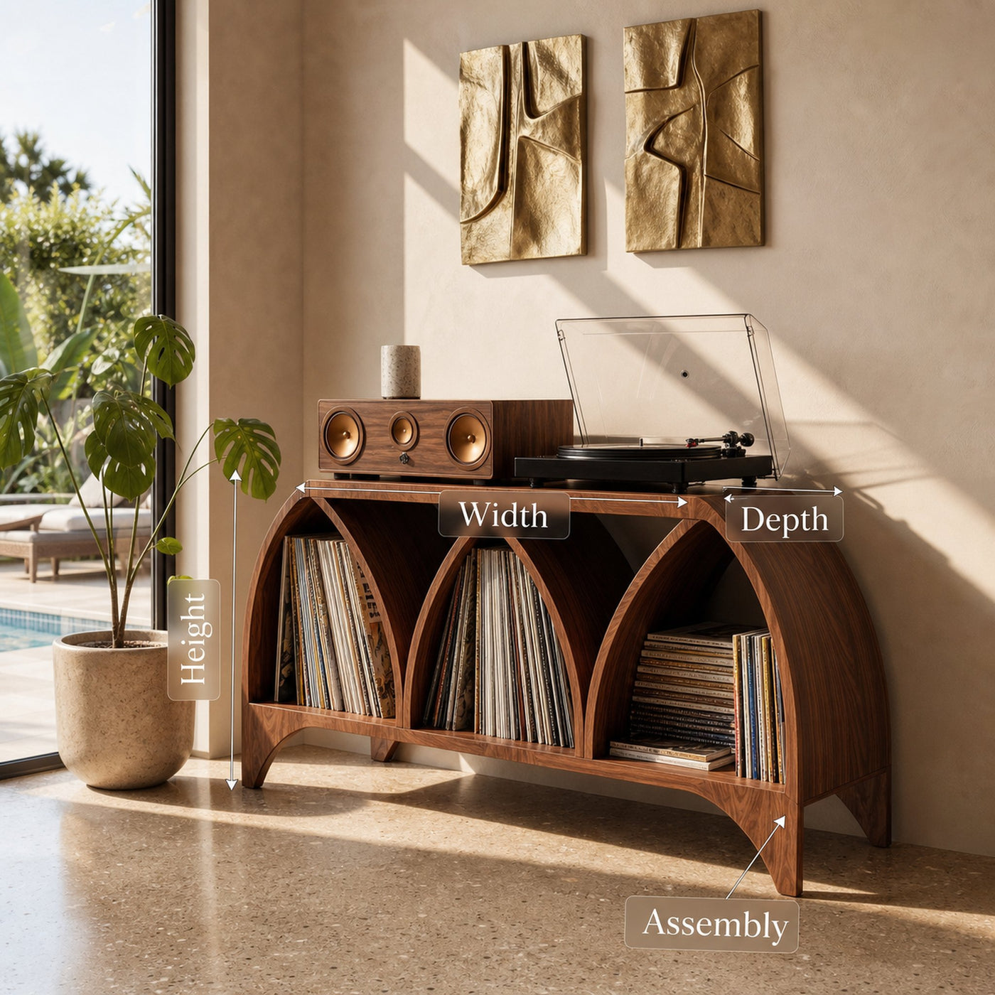 Scandinavian Arch Vinyl Storage Cabinet Guest Suite - product view 8