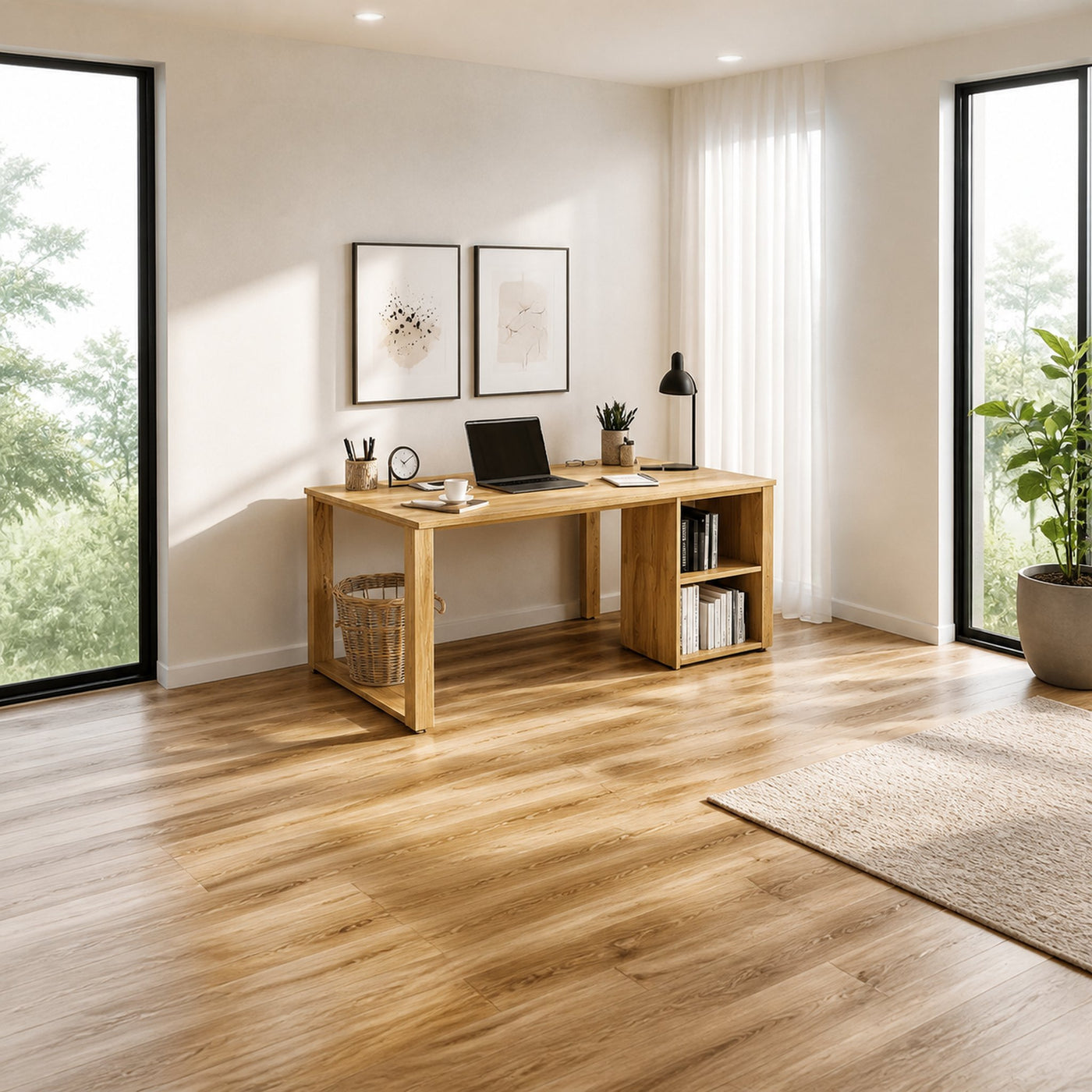 Scandinavian Minimal Work Desk For Home Office And Study Room - product view 2