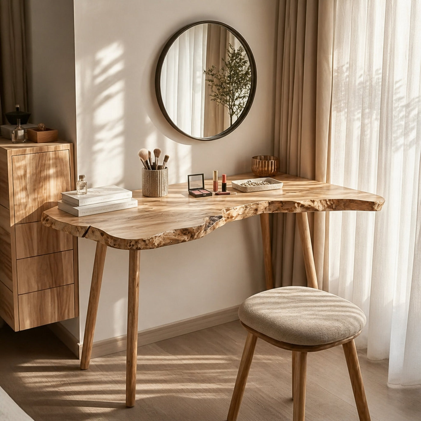 Scandinavian Natural Makeup Table Bedroom And Beauty Room