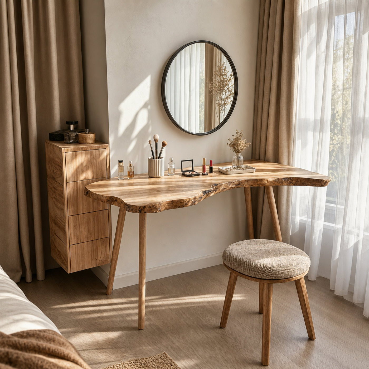 Scandinavian Natural Makeup Table Bedroom And Beauty Room - product view 2