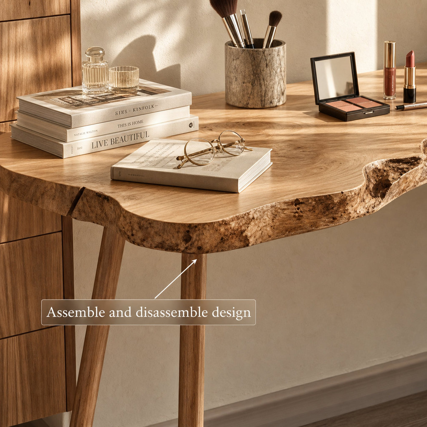 Scandinavian Natural Makeup Table Bedroom And Beauty Room - product view 3