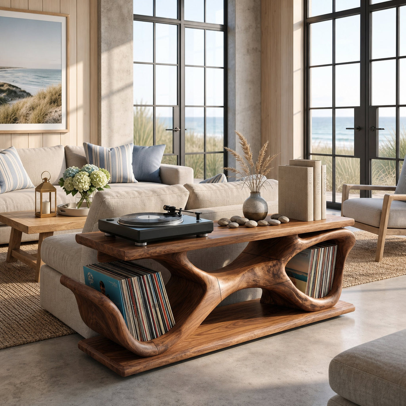 Scandinavian Record Display Stand For Music Corner Interior - product view 6