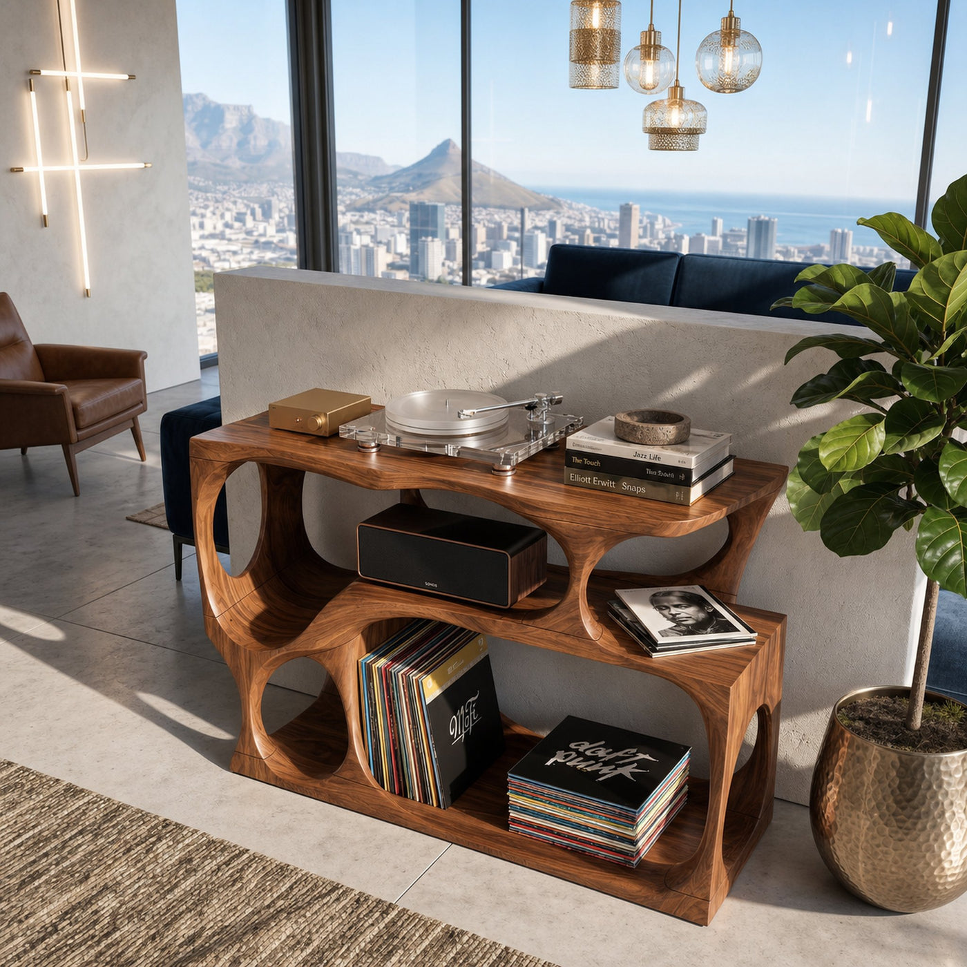 Scandinavian Record Player Cabinet For Living Room Space - product view 2