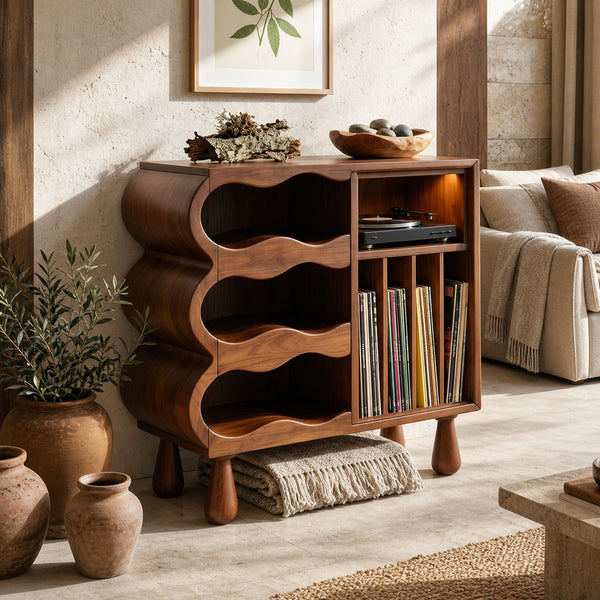 Scandinavian Record Player Stand For Vinyl Listening Space